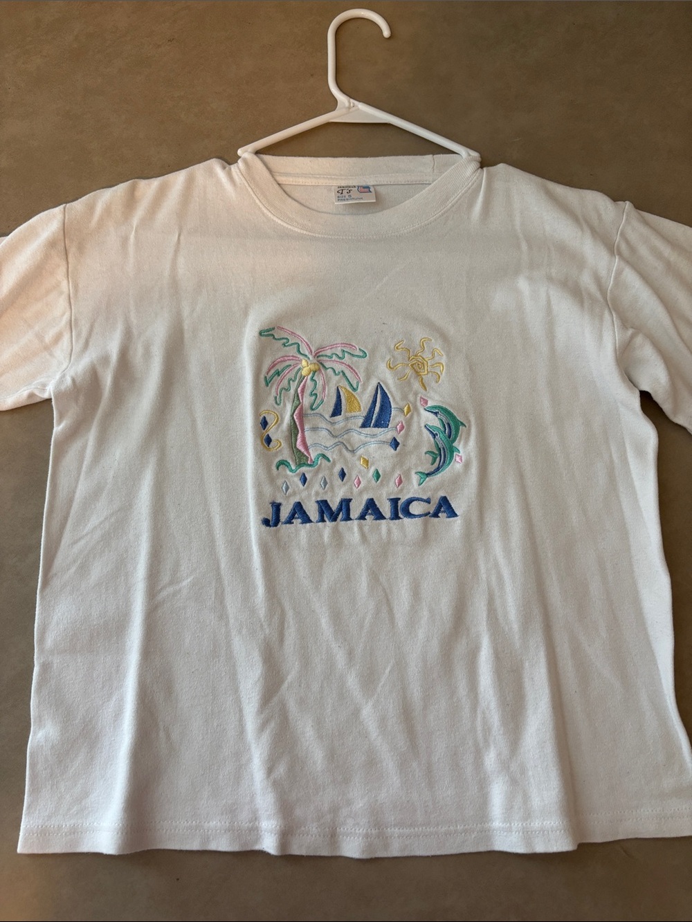 Jamaica Embroidered Crewneck Tee - White